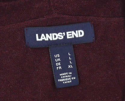 Womens UK Size L Lands' End Red Cardigan Jumper