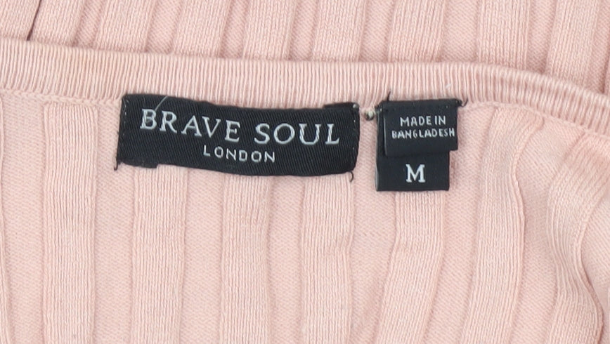 Womens UK Size M Brave Soul Pink Pullover Jumper