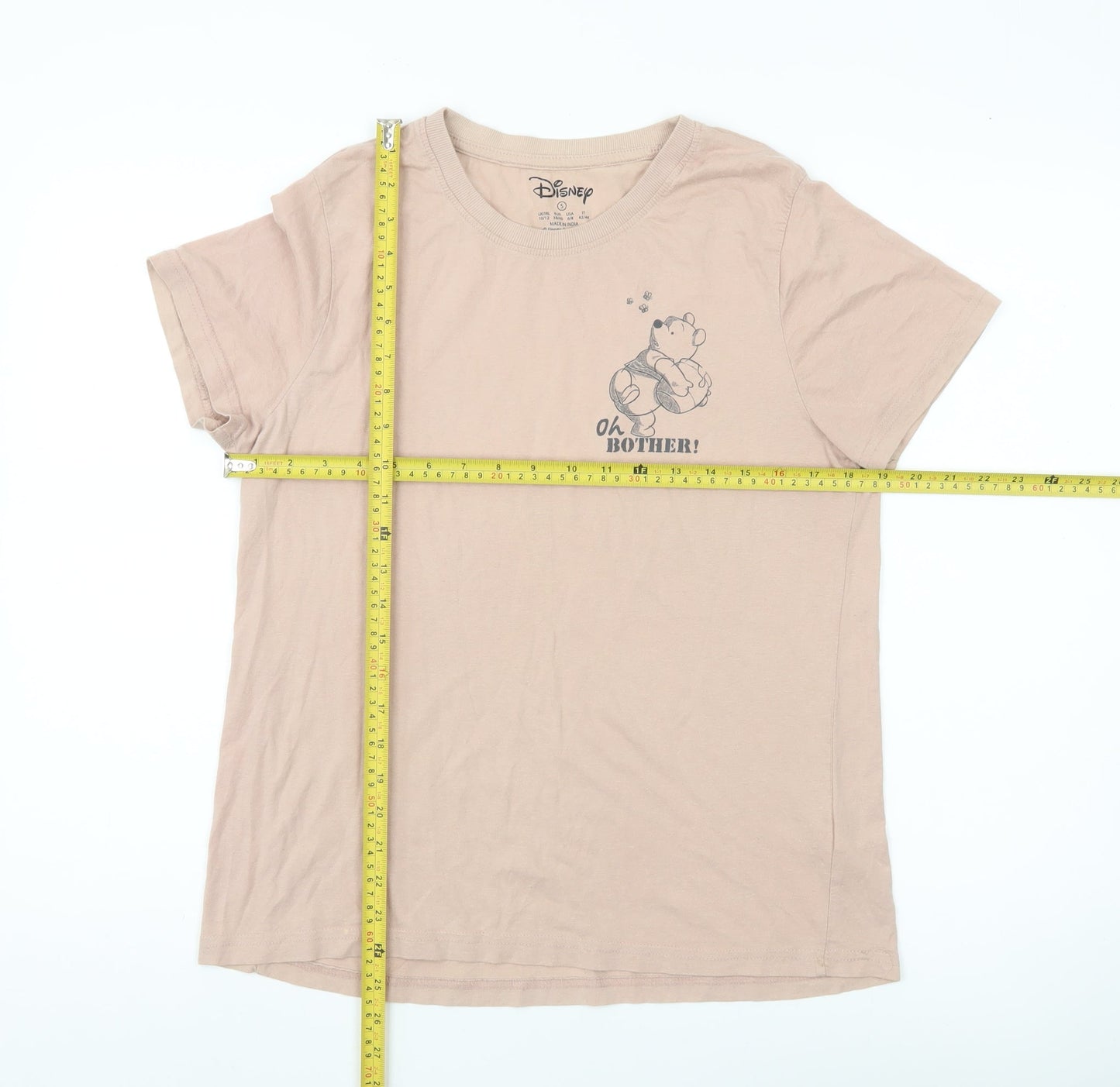 Womens UK Size 10 Disney Beige Basic T-Shirt