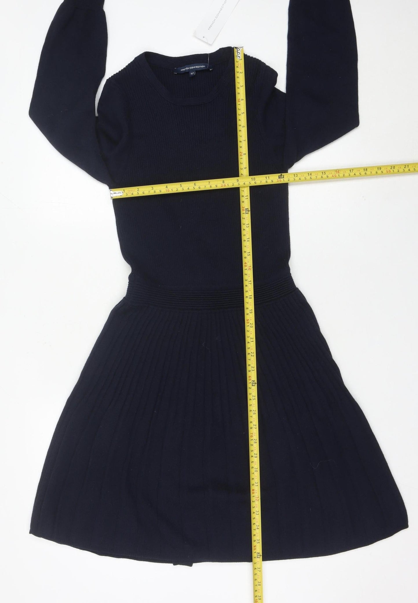 French Connection Women’s Black Size 10 Knit Fit & Flare Dress