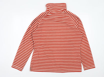 Craghoppers Women Red White Striped 1/2 Zip Sweatshirt UK 12 Polyester