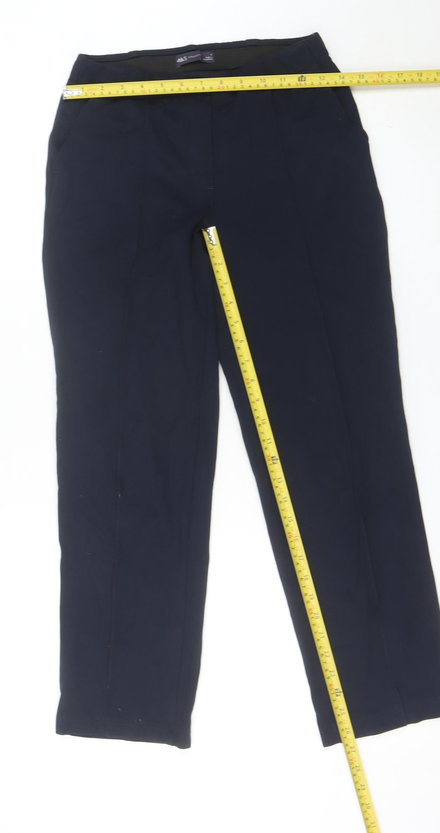 Womens UK Size 8 Marks and Spencer Slim Fit Business Casual Workwear Black Trous