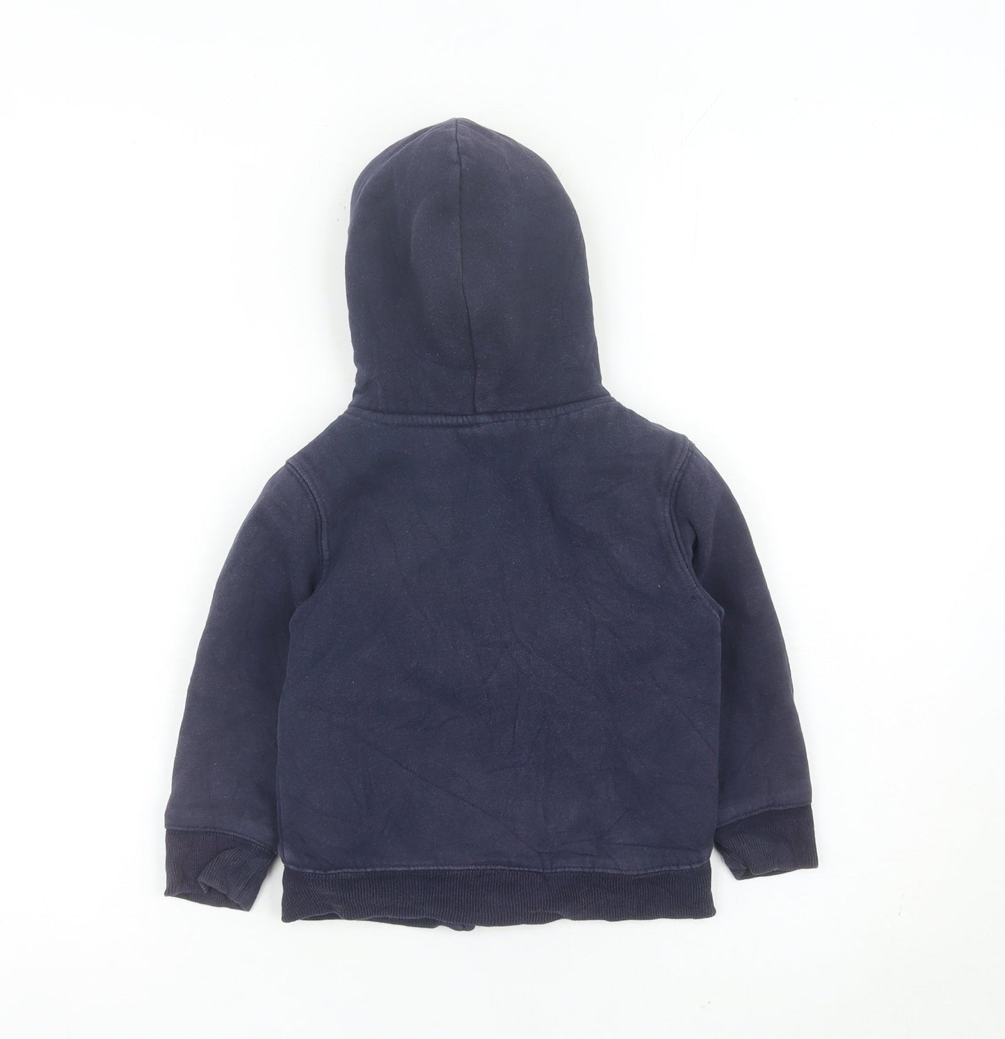 GAP Boys Blue Full Zip Hoodie 3-4 Years Logo Fleece Lined
