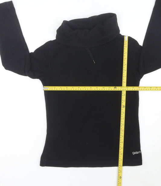 Gelert Women’s Black Fleece Sweatshirt Size UK 8 Roll Neck Long Sleeve