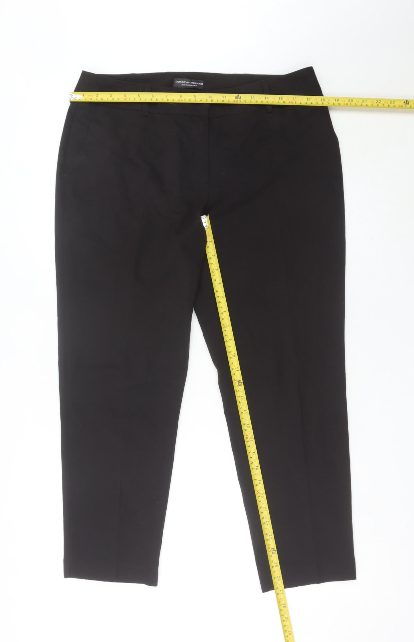 Womens UK Size 14 Dorothy Perkins Regular Fit Dress Pants Black Trousers
