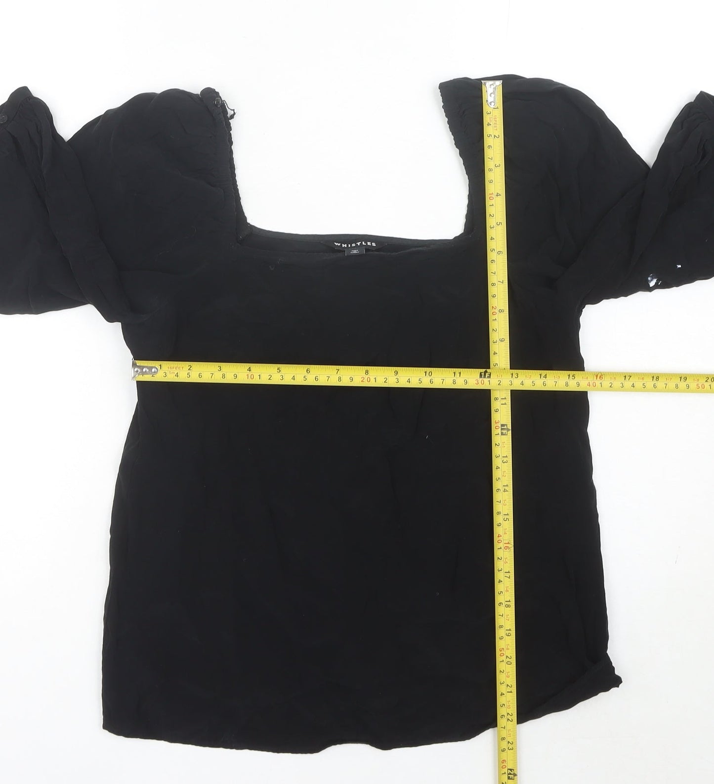 Womens UK Size 10 Whistles Black Tunic Blouse