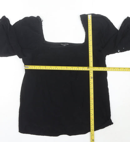 Womens UK Size 10 Whistles Black Tunic Blouse