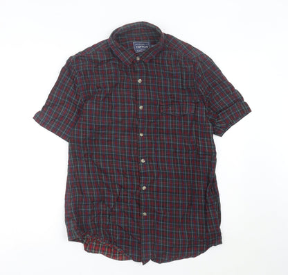 Topman Men's Multicoloured Check Button-Up Shirt L Classic