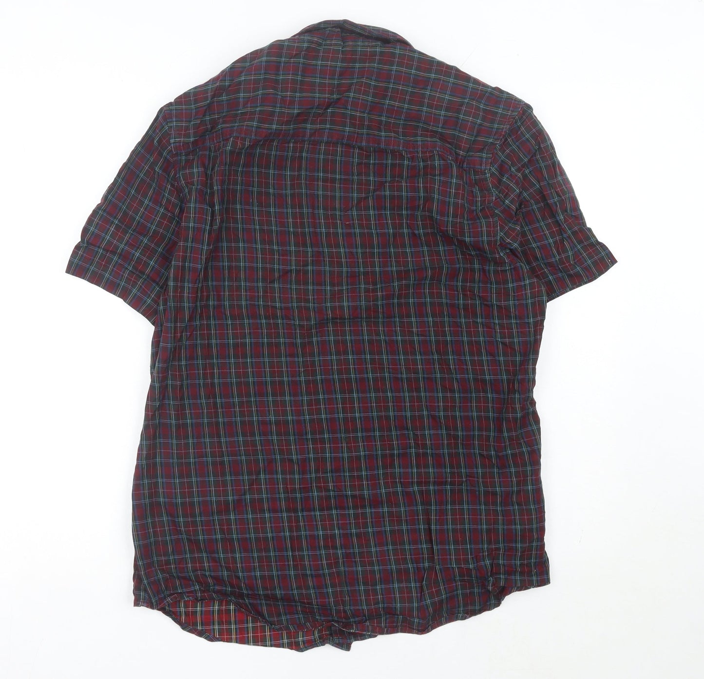 Topman Men's Multicoloured Check Button-Up Shirt L Classic