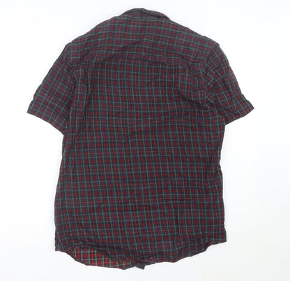 Topman Men's Multicoloured Check Button-Up Shirt L Classic