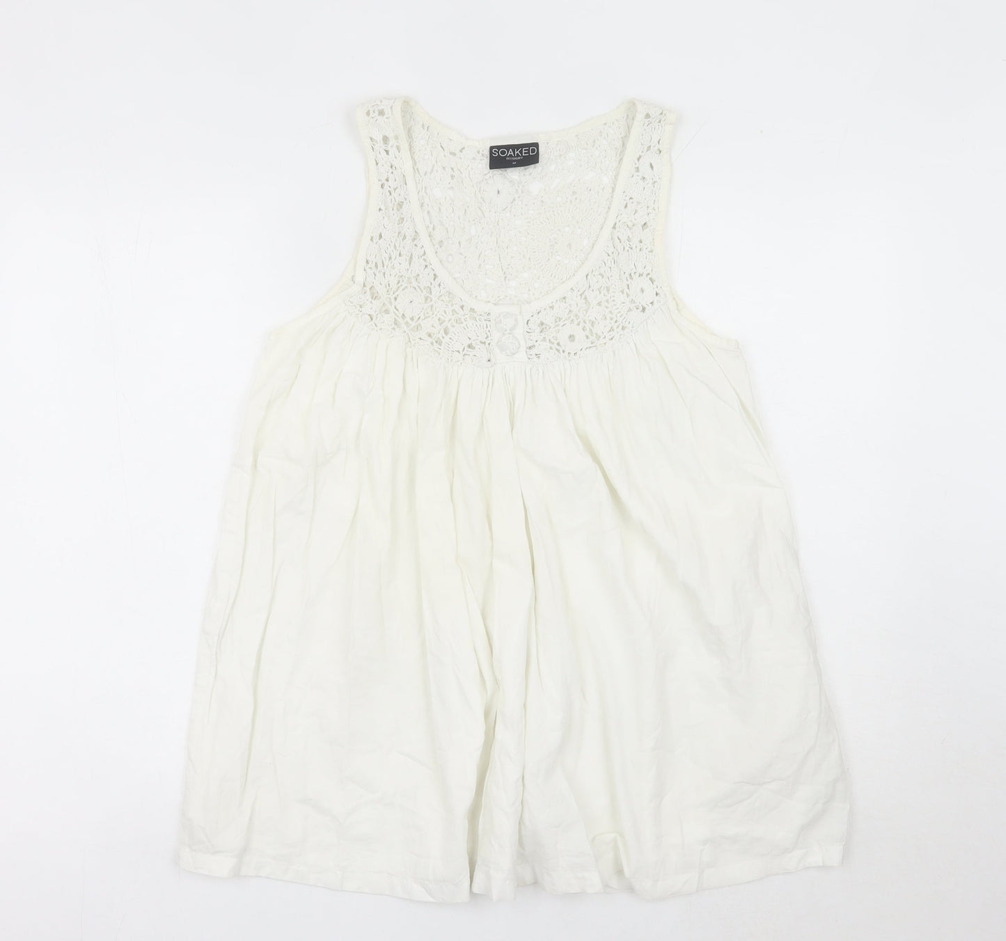 Womens UK Size M Soaked in Luxury White Camisole Tank