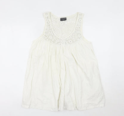 Womens UK Size M Soaked in Luxury White Camisole Tank