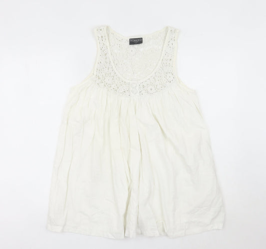 Womens UK Size M Soaked in Luxury White Camisole Tank