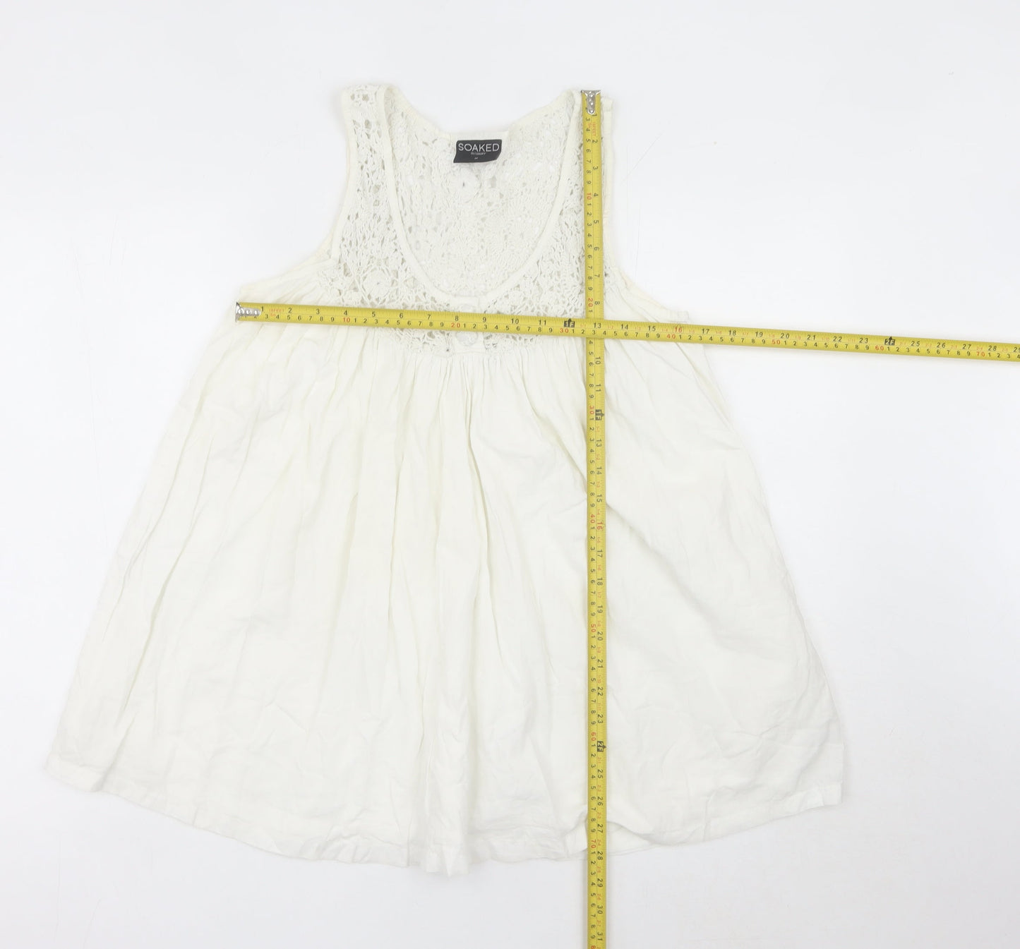 Womens UK Size M Soaked in Luxury White Camisole Tank