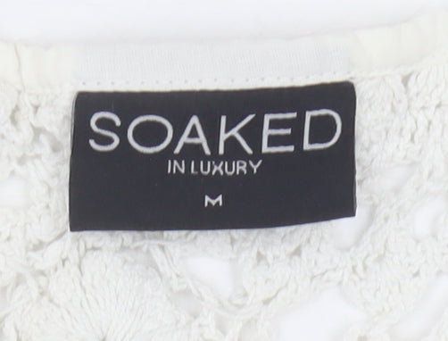 Womens UK Size M Soaked in Luxury White Camisole Tank