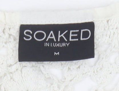 Womens UK Size M Soaked in Luxury White Camisole Tank