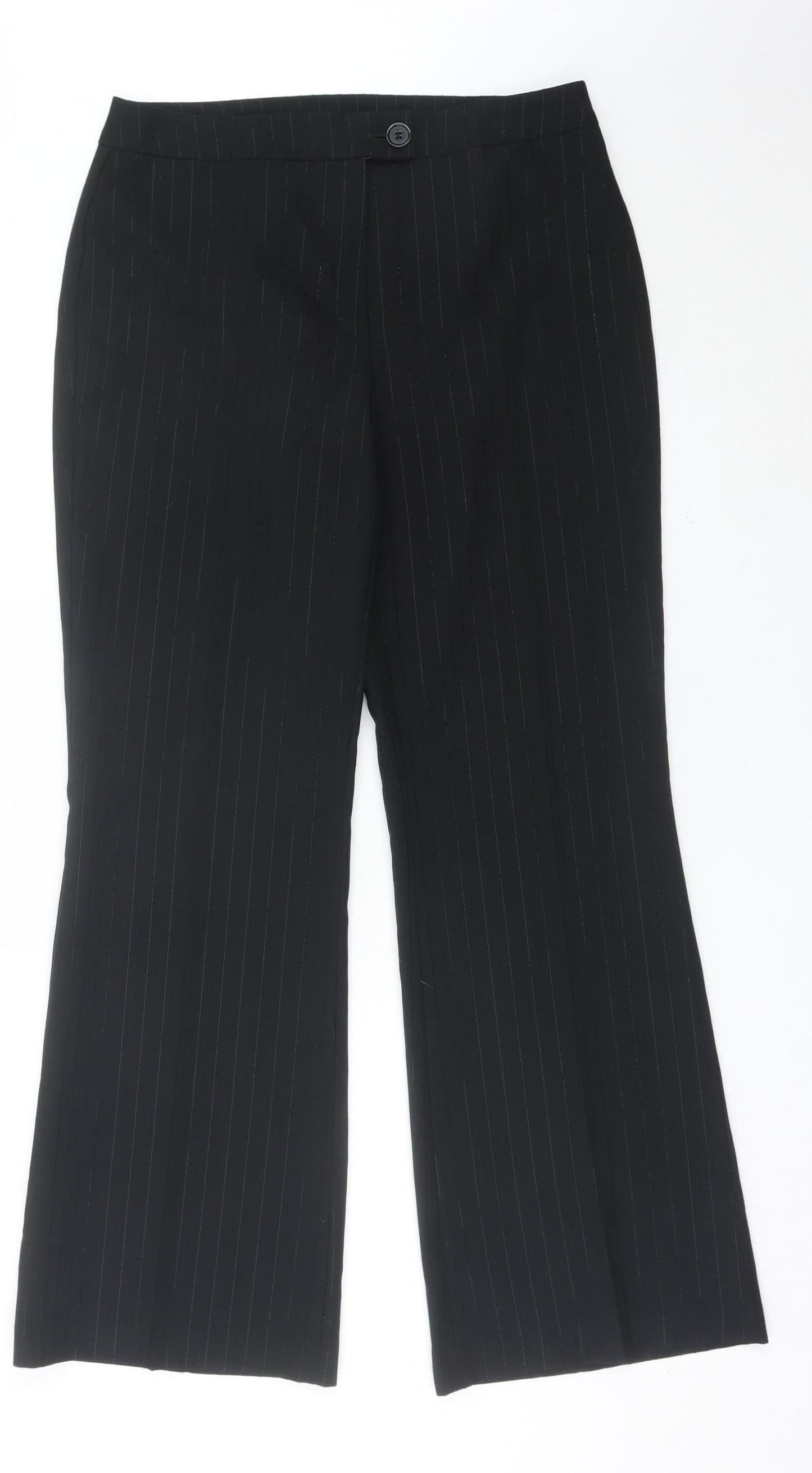 Womens UK Size 12 Marks and Spencer Regular Fit Dress Pants Black Trousers