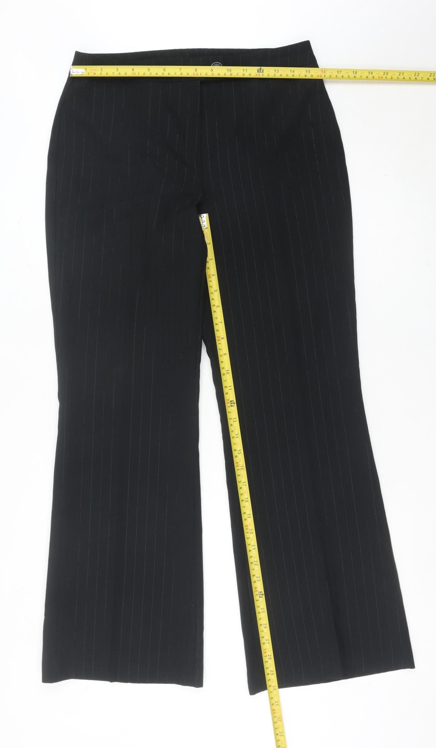 Womens UK Size 12 Marks and Spencer Regular Fit Dress Pants Black Trousers