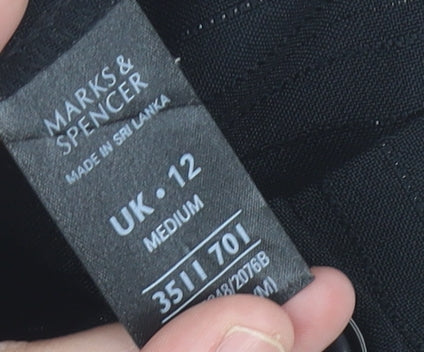 Womens UK Size 12 Marks and Spencer Regular Fit Dress Pants Black Trousers