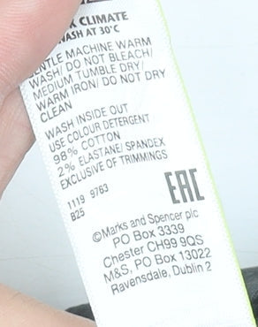 Marks and Spencer Mens Black Chino Trousers Size L 36W 31L