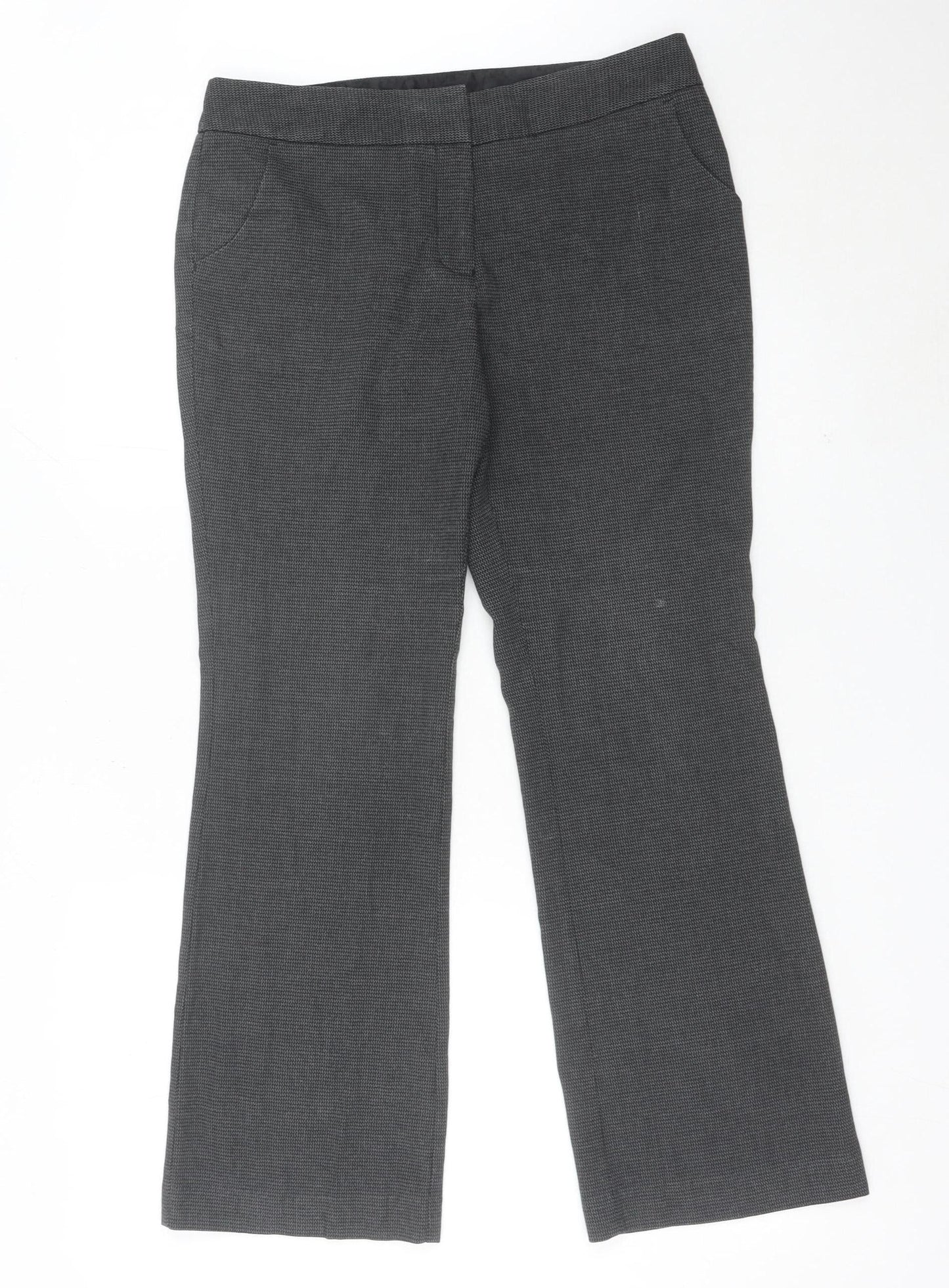 Next Womens Grey Size 10 Dress Pants Straight Leg Trousers