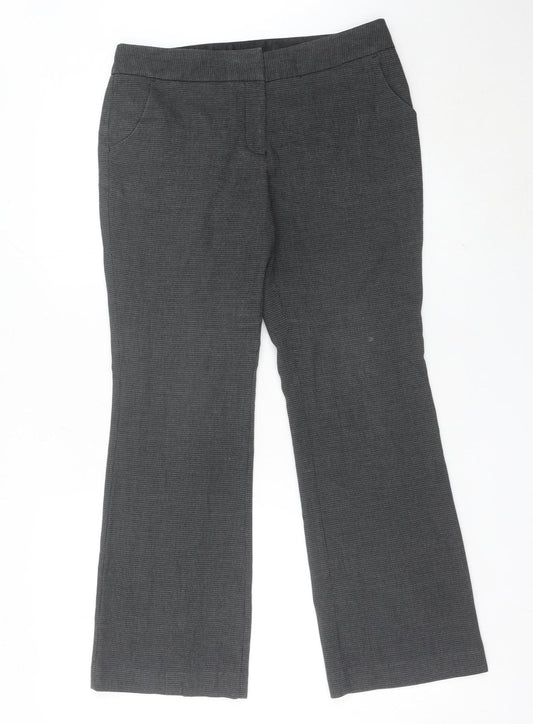 Next Womens Grey Size 10 Dress Pants Straight Leg Trousers
