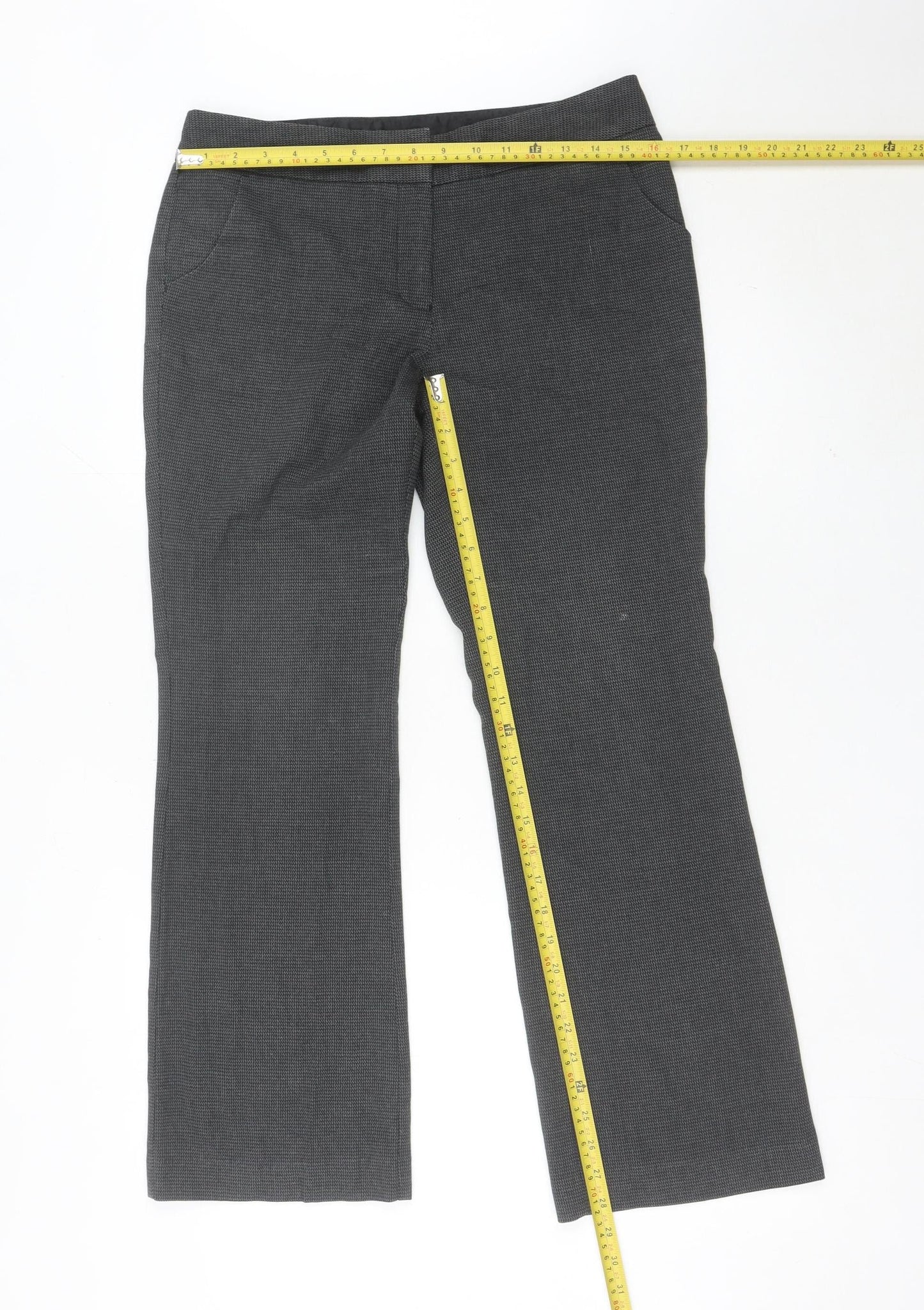 Next Womens Grey Size 10 Dress Pants Straight Leg Trousers