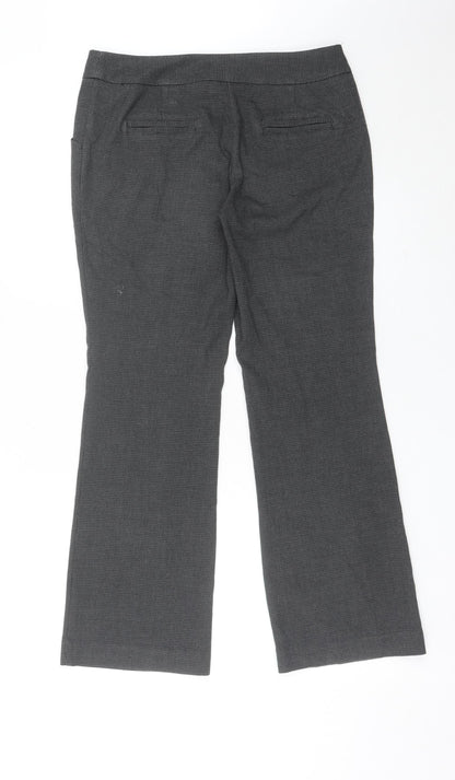 Next Womens Grey Size 10 Dress Pants Straight Leg Trousers