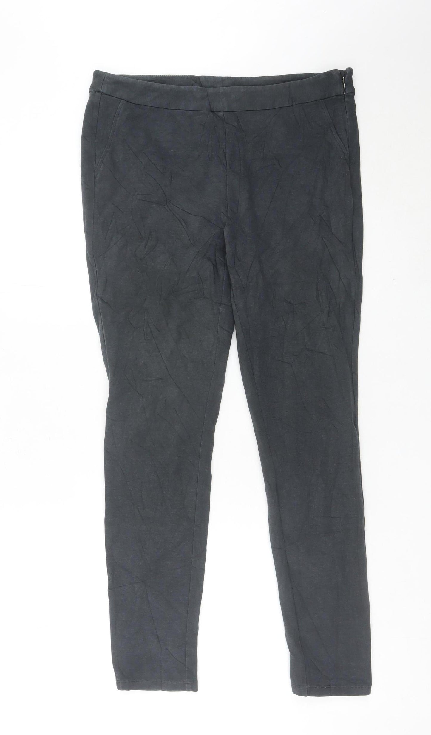 White Stuff Women Black Size 12 Slim Fit Stretch Trousers