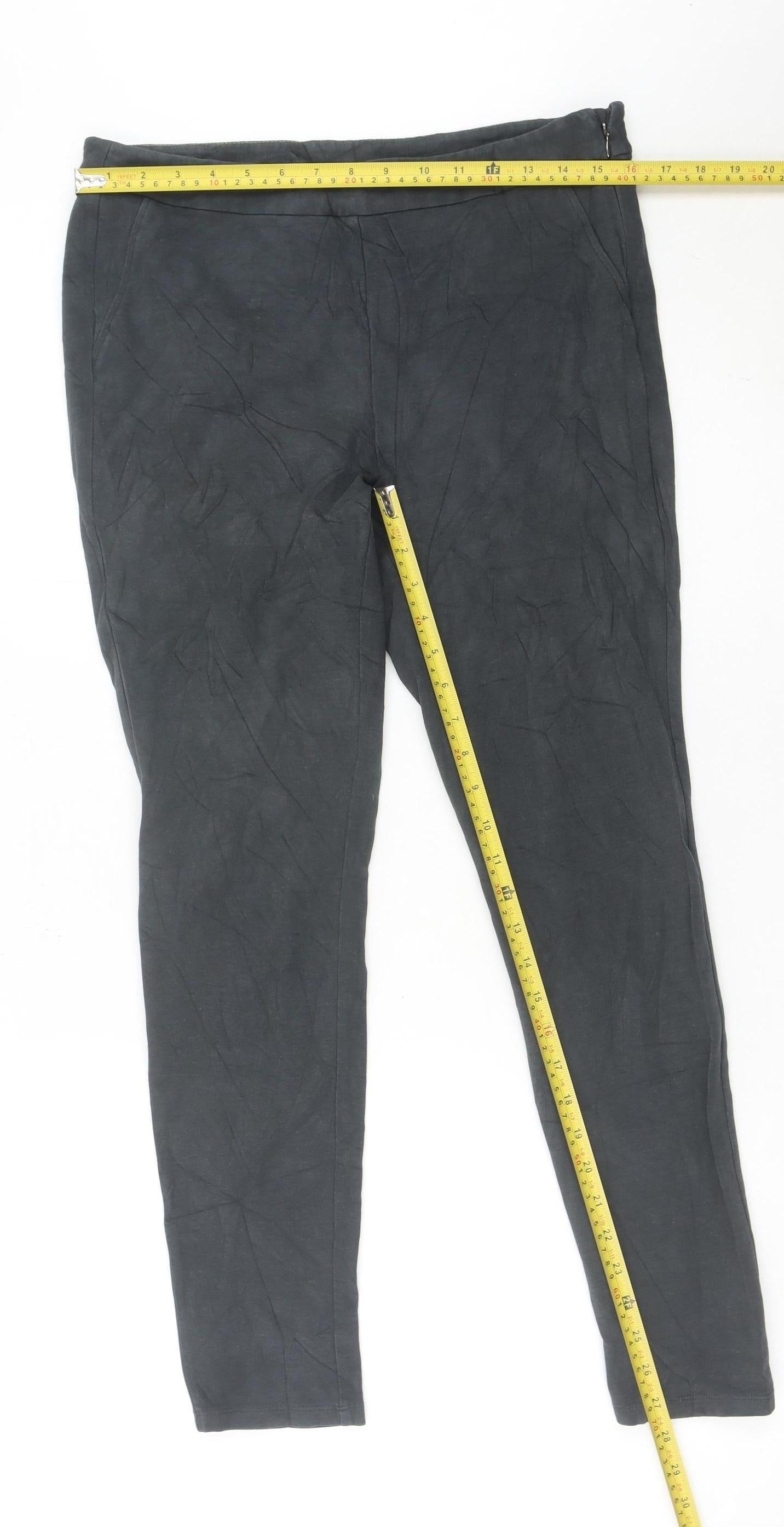 White Stuff Women Black Size 12 Slim Fit Stretch Trousers