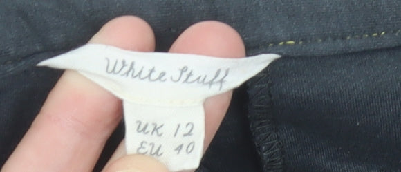 White Stuff Women Black Size 12 Slim Fit Stretch Trousers