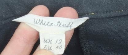 White Stuff Women Black Size 12 Slim Fit Stretch Trousers