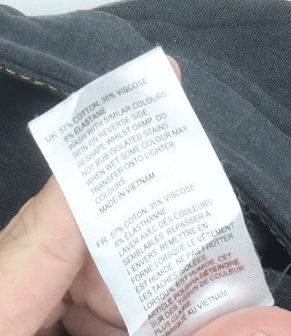 White Stuff Women Black Size 12 Slim Fit Stretch Trousers