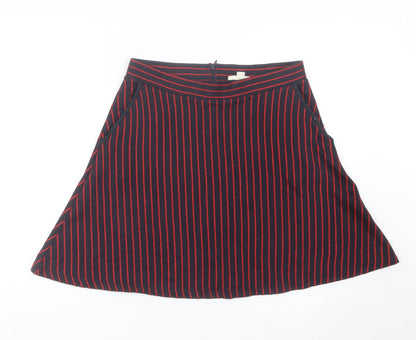 Esprit Women’s Black Red Striped A-Line Skirt M Knit Casual Work