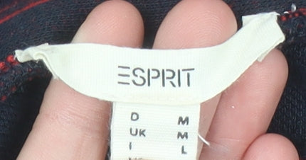 Esprit Women’s Black Red Striped A-Line Skirt M Knit Casual Work