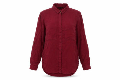 Womens UK Size 10 Warehouse Red Basic Button-Up