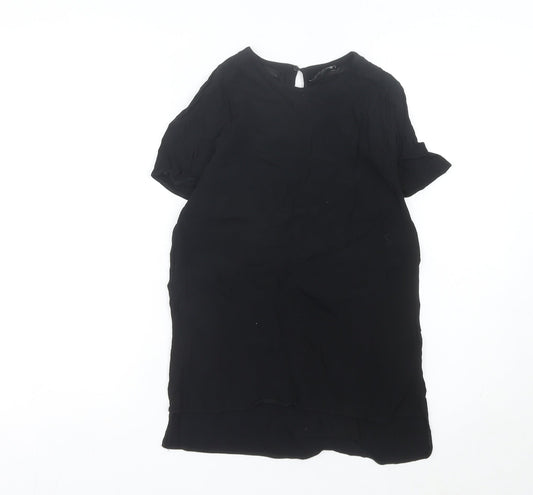New Look Women’s Black Blouse Size 6 Short Sleeve Viscose Top