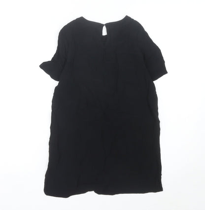 New Look Women’s Black Blouse Size 6 Short Sleeve Viscose Top