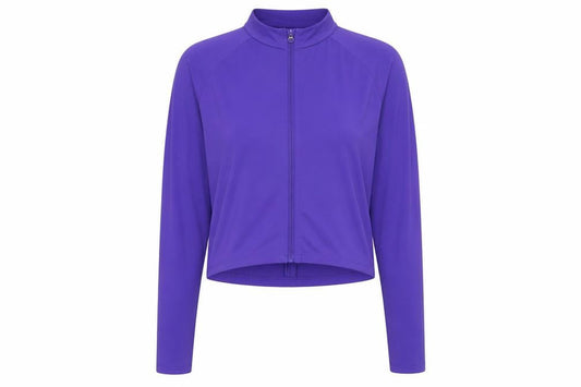 H&M Move Womens Purple Track Jacket Size 14 Cropped Slim Fit
