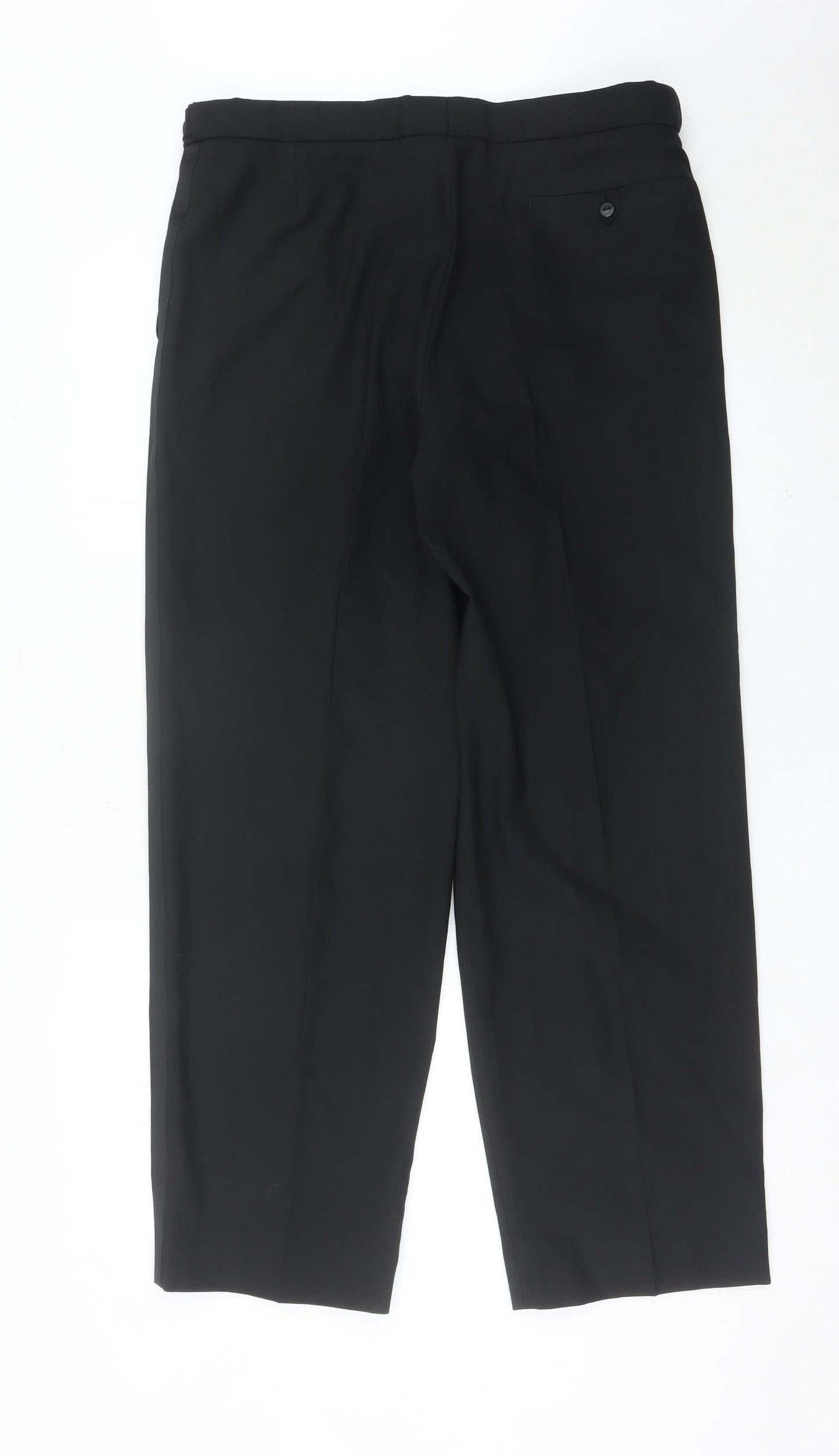 Marks and Spencer Men’s Black 34x29 Pleated Wool Blend Dress Pants