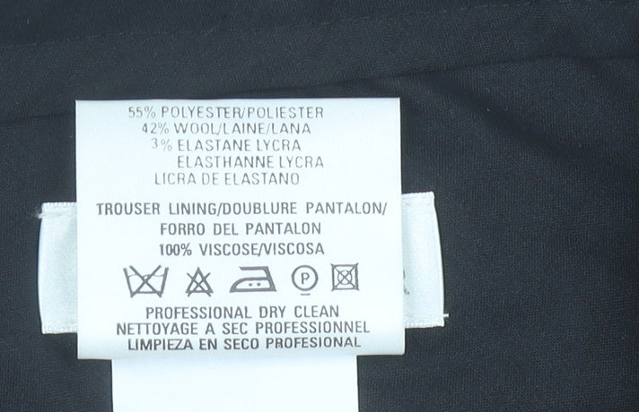 Marks and Spencer Men’s Black 34x29 Pleated Wool Blend Dress Pants