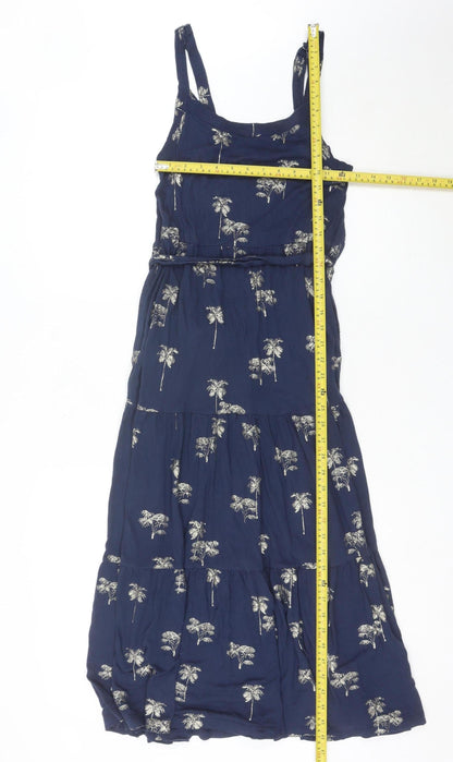 Fat Face Women’s Blue Tropical Print Viscose Midi Maxi Dress Size 8