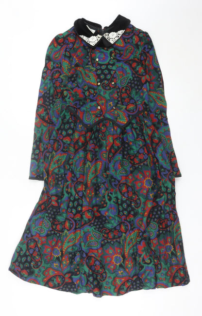 Irene Renee Girls Multicoloured Paisley Shirt Dress Age 12 Cotton Modal
