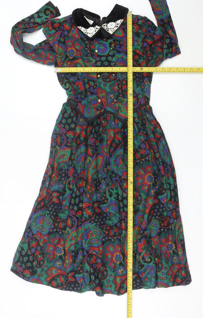 Irene Renee Girls Multicoloured Paisley Shirt Dress Age 12 Cotton Modal