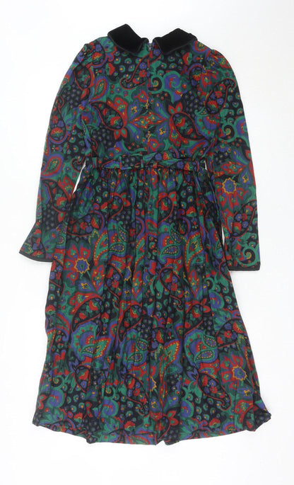 Irene Renee Girls Multicoloured Paisley Shirt Dress Age 12 Cotton Modal