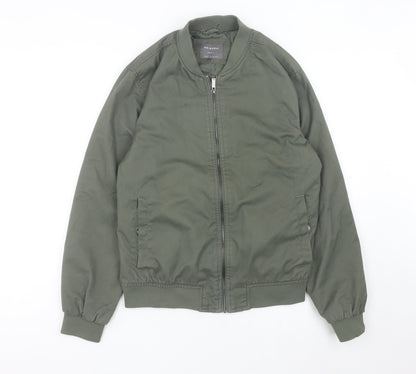 Primark Men’s Green Bomber Jacket Small Casual Zip Up