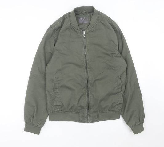 Primark Men’s Green Bomber Jacket Small Casual Zip Up