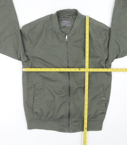 Primark Men’s Green Bomber Jacket Small Casual Zip Up