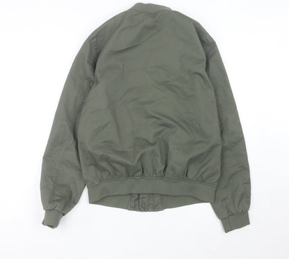 Primark Men’s Green Bomber Jacket Small Casual Zip Up