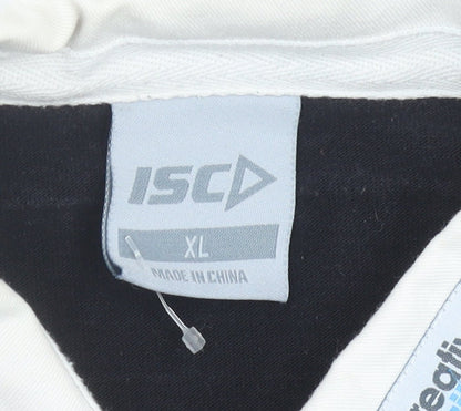ISC Hull F.C. Rugby Polo Shirt Men Black XL Striped Sports Top